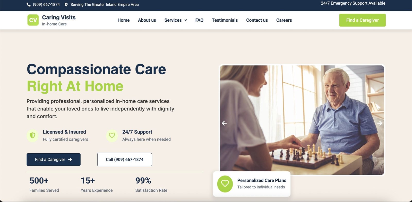 Read more about the article Get the Homecare Website – Theme 1